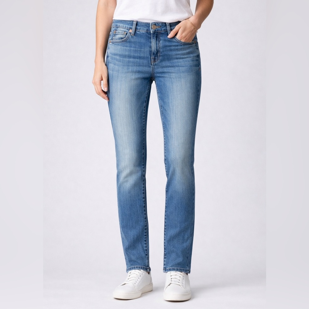 7 For All Mankind EUC Modern Straight Jeans 25 Mid Rise Stretch USA